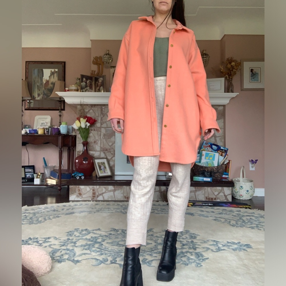 Scotch & Soda Oversized Wool Favorite Shacket in Sherbet Orange